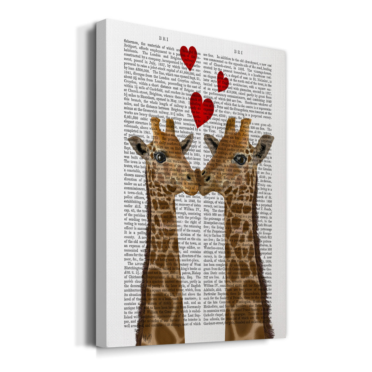 Giraffe Love Premium Gallery Wrapped Canvas - Ready to Hang