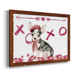 Puppy Valentine Collection A-Premium Framed Canvas - Ready to Hang