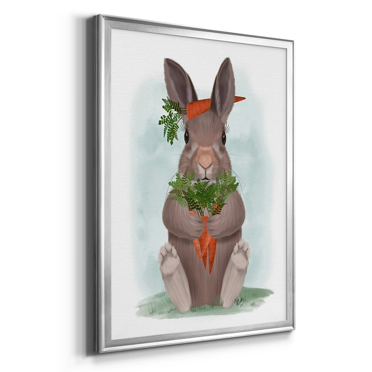 Rabbit Carrot Hug Premium Framed Print - Ready to Hang