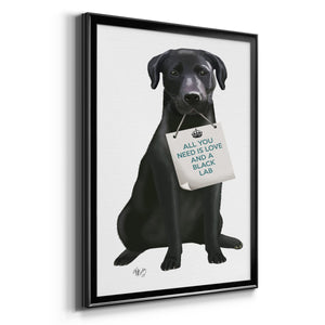 Love and Black Labrador Premium Framed Print - Ready to Hang