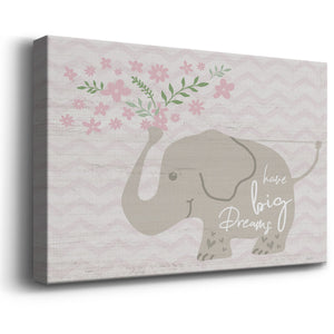 Floral Elephant Premium Gallery Wrapped Canvas - Ready to Hang