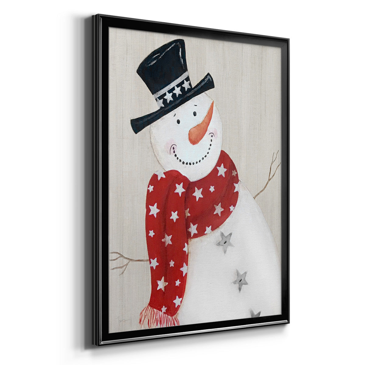 Festive Snowman I Premium Framed Print - Ready to Hang