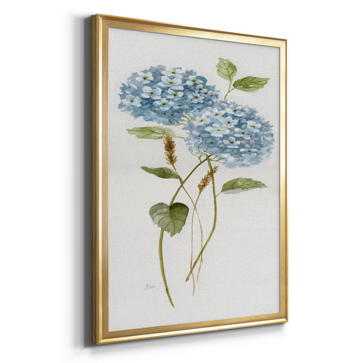 Petite Blue Hydrangea II Premium Framed Print - Ready to Hang