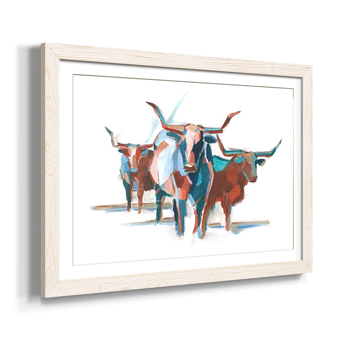 Modern Longhorns I-Premium Framed Print - Ready to Hang