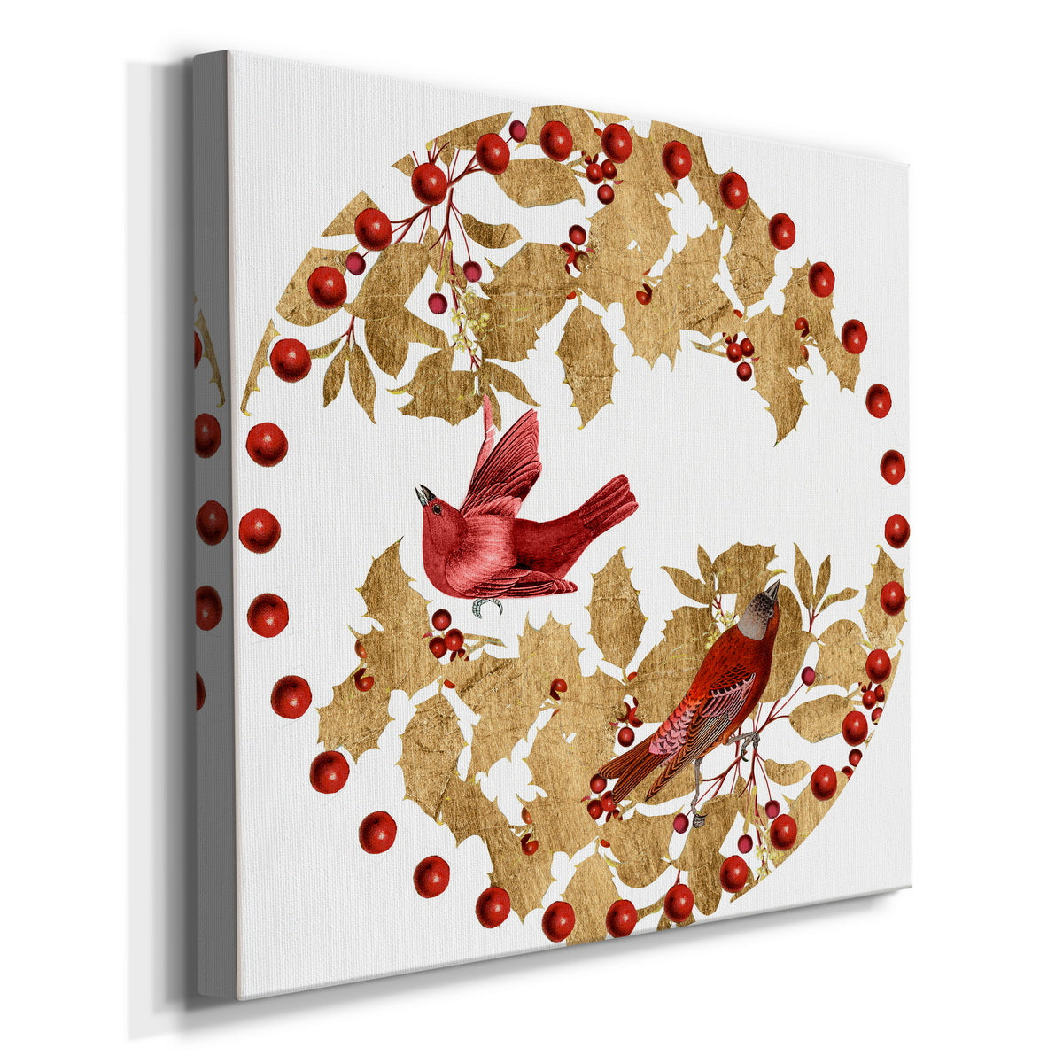 Red Bird Christmas Collection C-Premium Gallery Wrapped Canvas - Ready to Hang