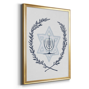 Happy Hanukkah I Premium Framed Print - Ready to Hang