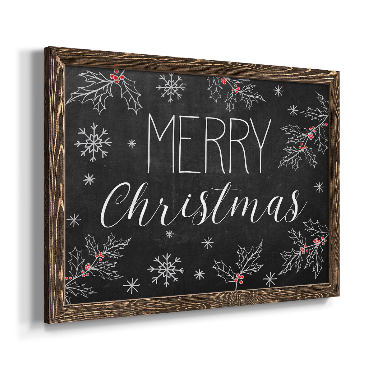 Merry Christmas Chalkboard-Premium Framed Canvas - Ready to Hang