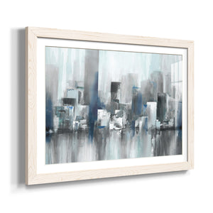 Cityscape in Blues-Premium Framed Print - Ready to Hang