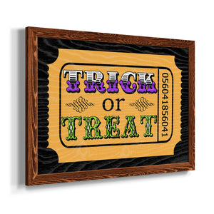 Trick or Treat Ticket-Premium Framed Canvas - Ready to Hang
