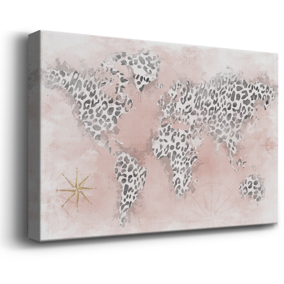 Pink Cheetah Map Premium Gallery Wrapped Canvas - Ready to Hang