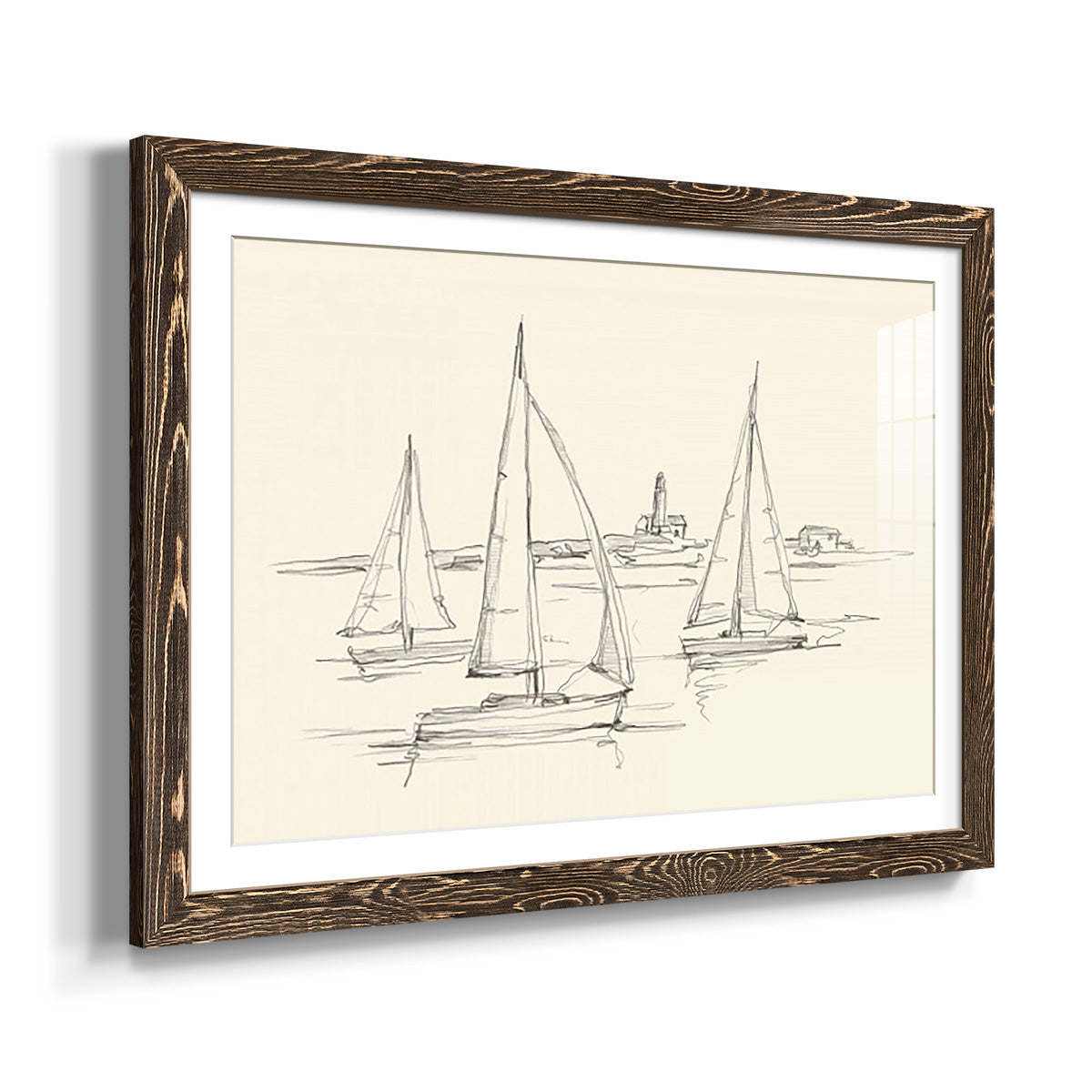 Coastal Contour Sketch II-Premium Framed Print - Ready to Hang