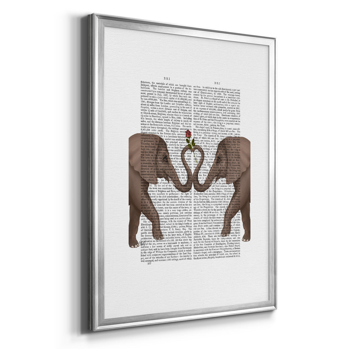 Elephants Heart and Rose Premium Framed Print - Ready to Hang