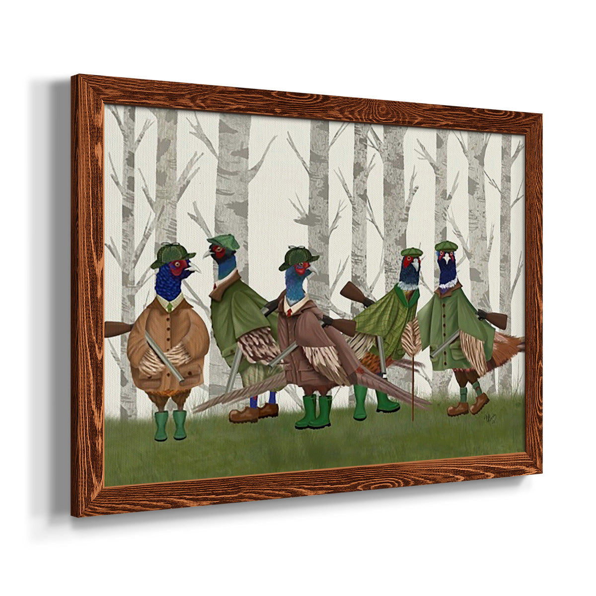 Pheasant Shooting Party Group 3-Premium Framed Canvas - Ready to Hang