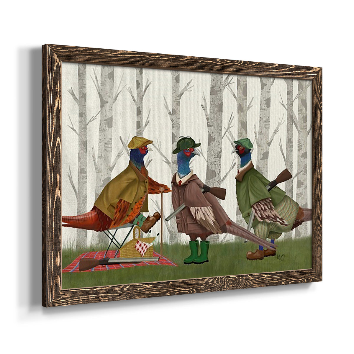 Pheasant Shooting Party Group 1-Premium Framed Canvas - Ready to Hang