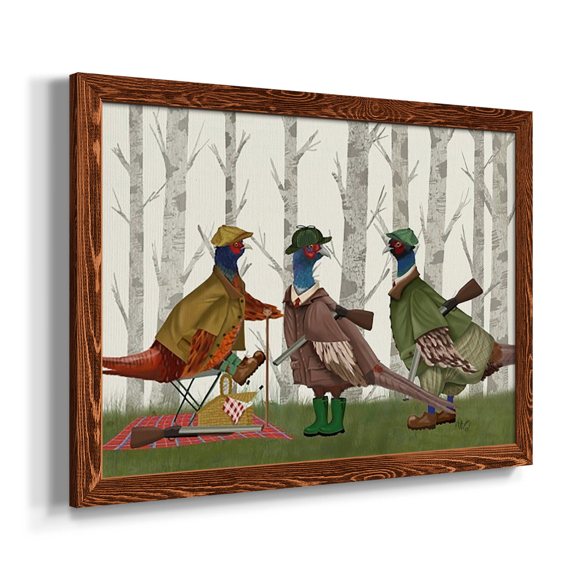 Pheasant Shooting Party Group 1-Premium Framed Canvas - Ready to Hang