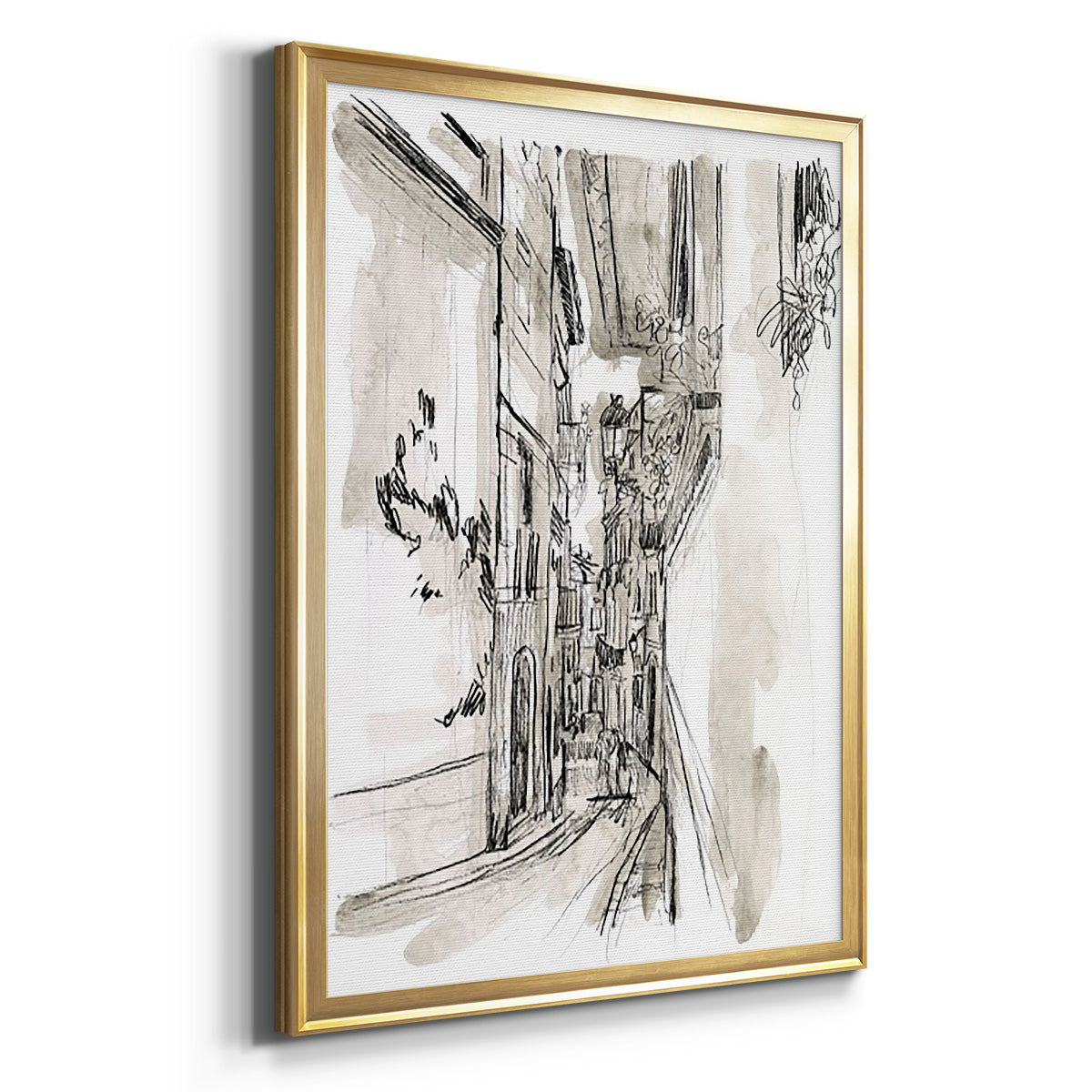 Europe Street Sketches I Premium Framed Print - Ready to Hang