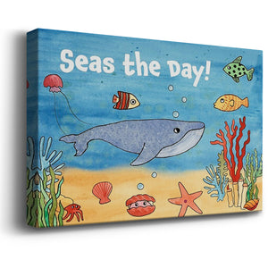 Cute Sea Creatures II Premium Gallery Wrapped Canvas - Ready to Hang