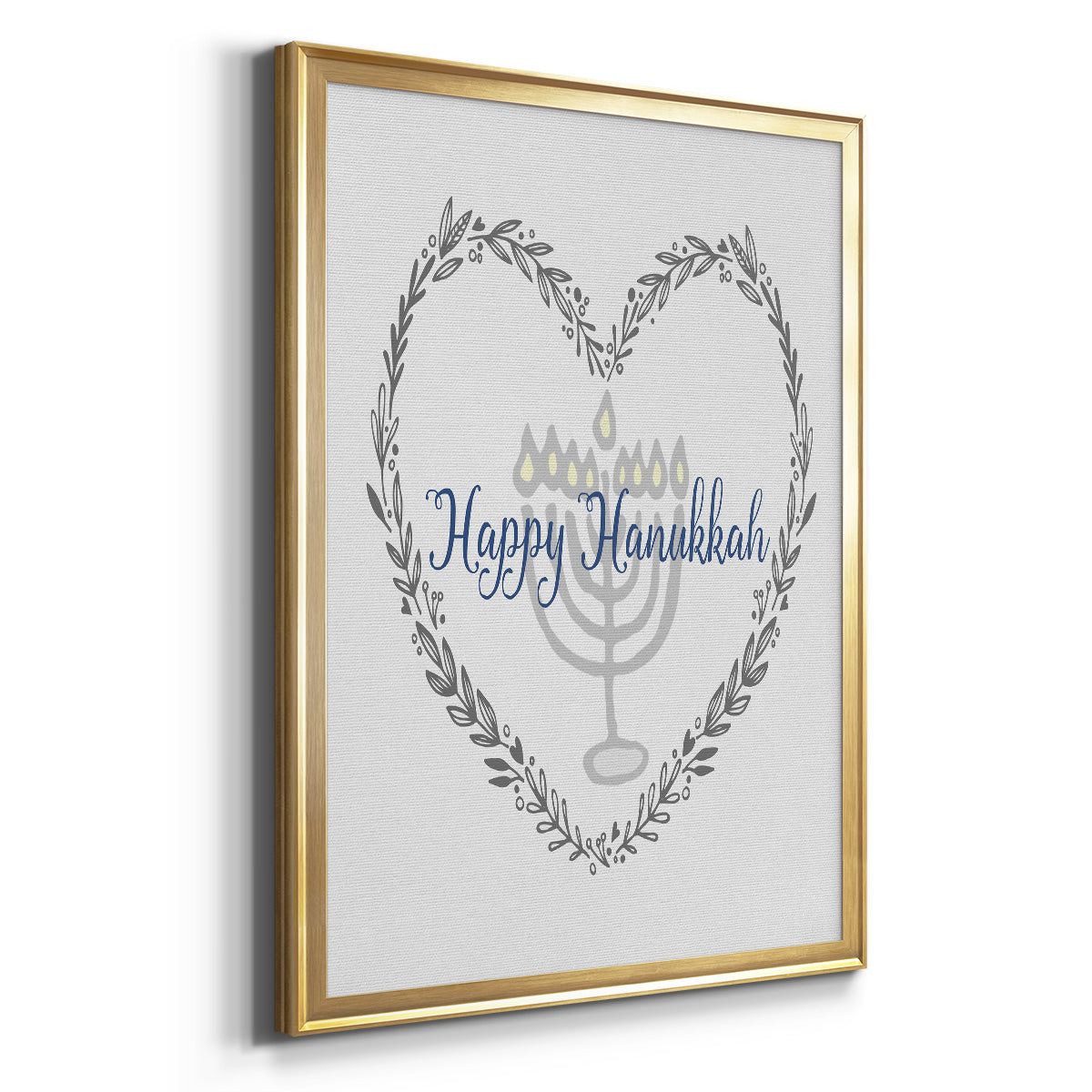 Hanukkah Heart Premium Framed Print - Ready to Hang