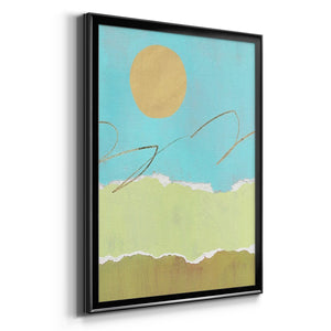 Green and Gold Pieced Landscape I Premium Framed Print - Ready to Hang