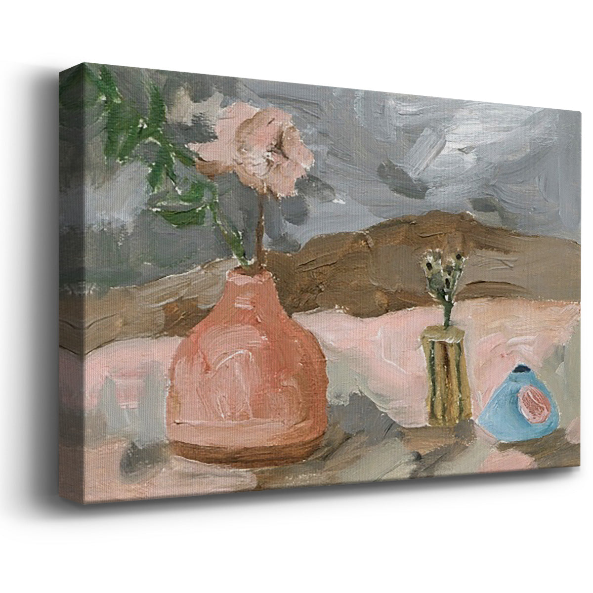 Vase of Pink Flowers I Premium Gallery Wrapped Canvas - Ready to Hang