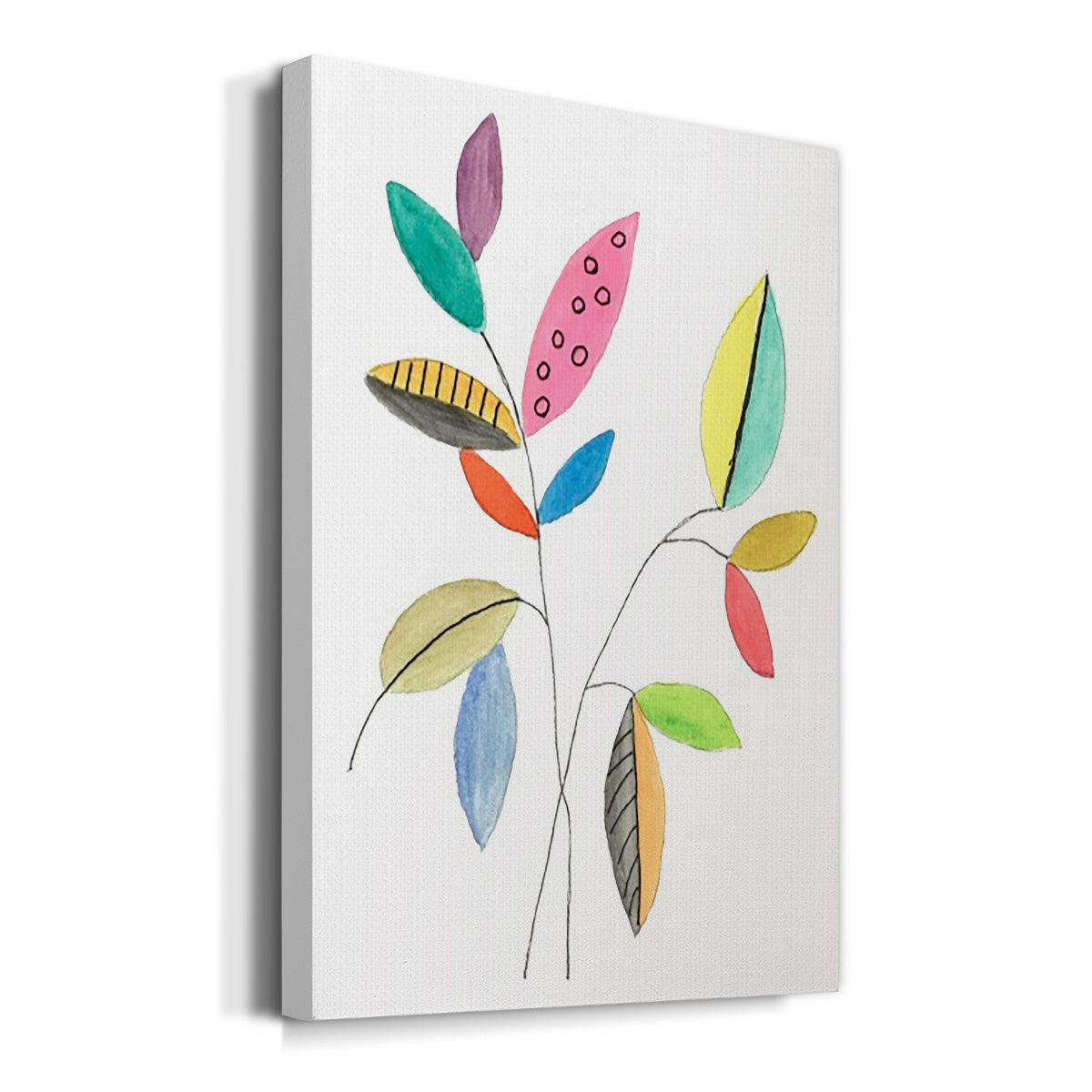 Color Pop Leaves III Premium Gallery Wrapped Canvas - Ready to Hang