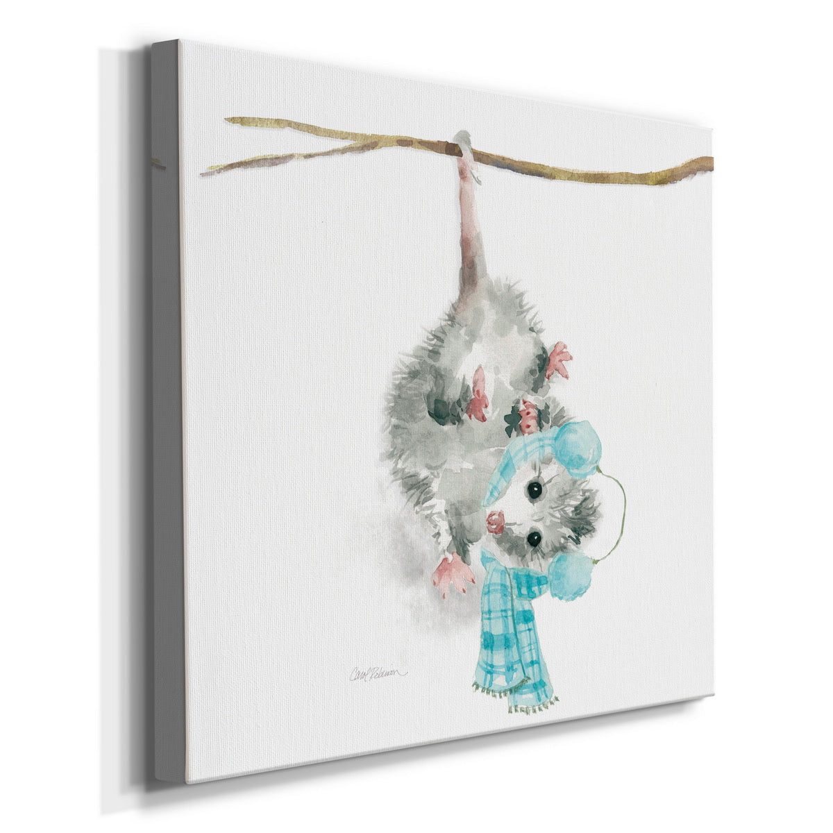 Christmas Critter Possum-Premium Gallery Wrapped Canvas - Ready to Hang