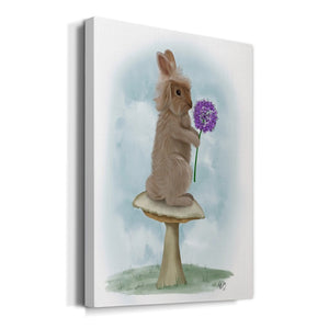 Rabbit and Agapanthus Premium Gallery Wrapped Canvas - Ready to Hang