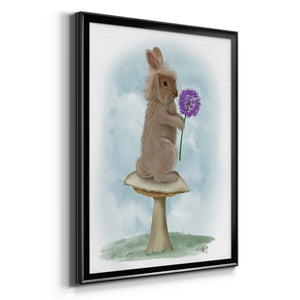 Rabbit and Agapanthus Premium Framed Print - Ready to Hang