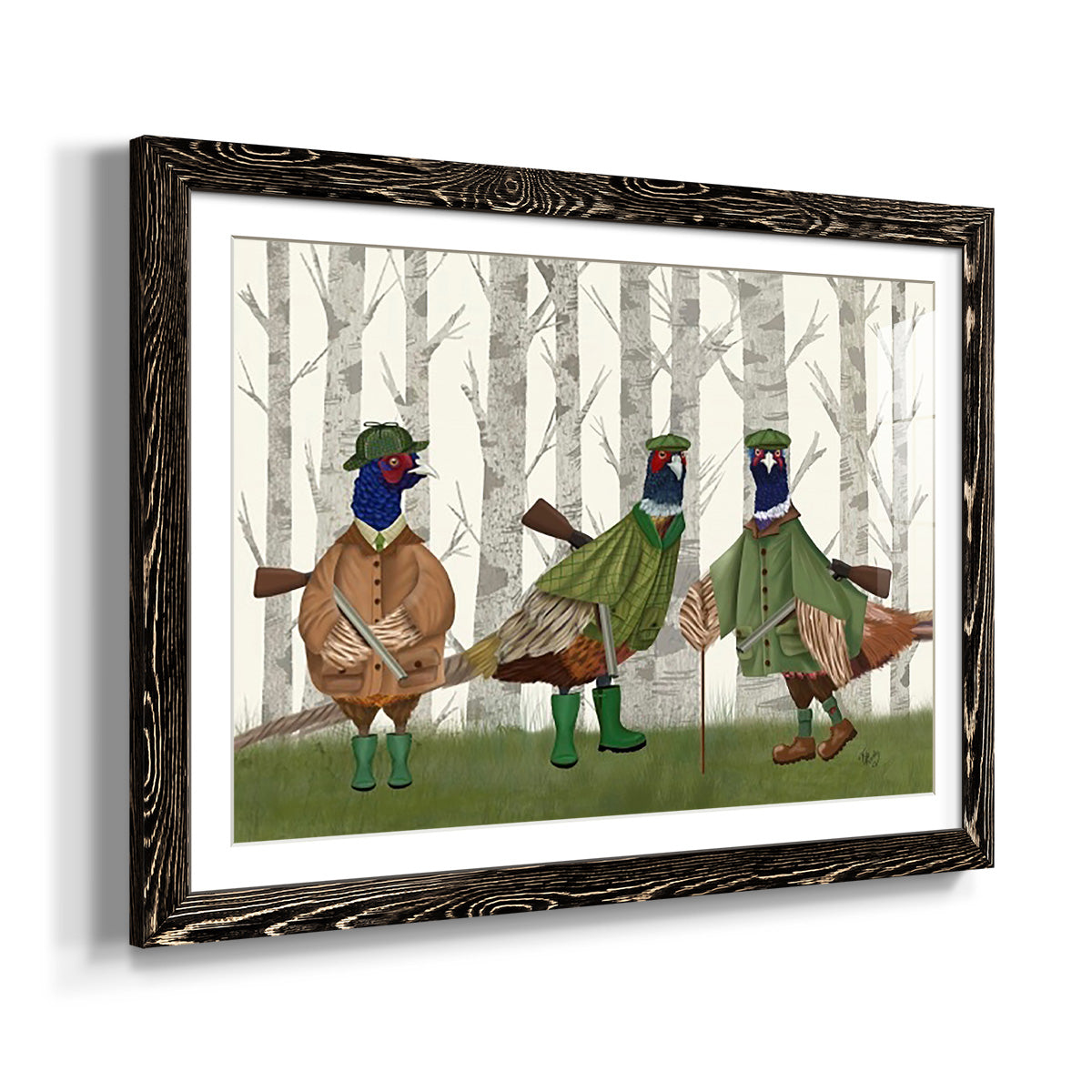 Pheasant Shooting Party Group 2-Premium Framed Print - Ready to Hang