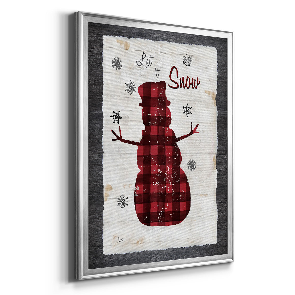 Checkered Snowman I Premium Framed Print - Ready to Hang