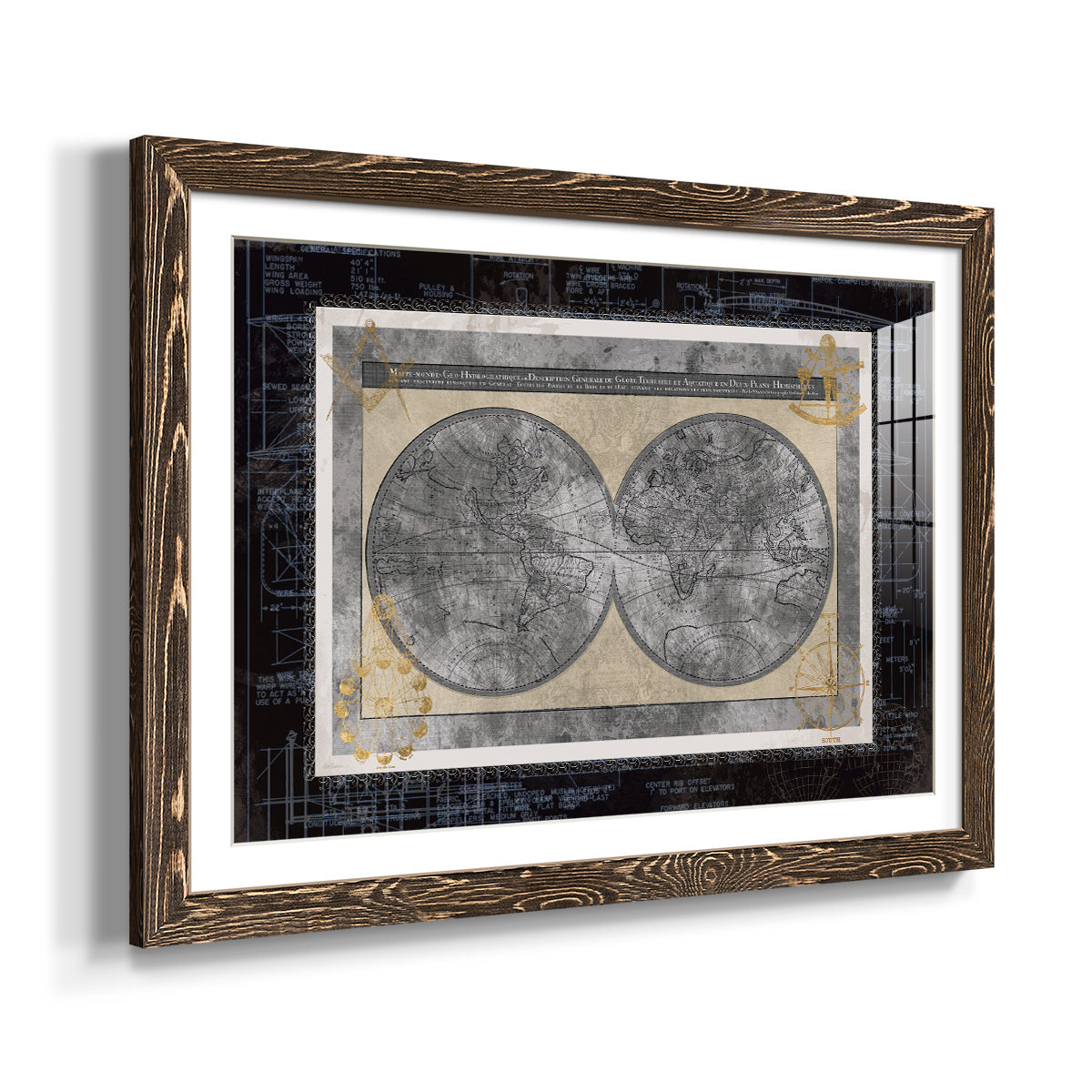 Night World Blueprint-Premium Framed Print - Ready to Hang