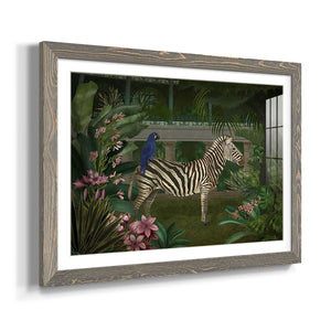 Zebra In Conservatory-Premium Framed Print - Ready to Hang