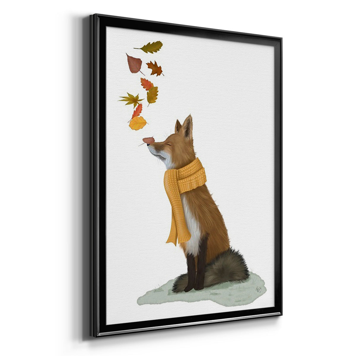 Fox Leaves on Nose Premium Framed Print - Ready to Hang