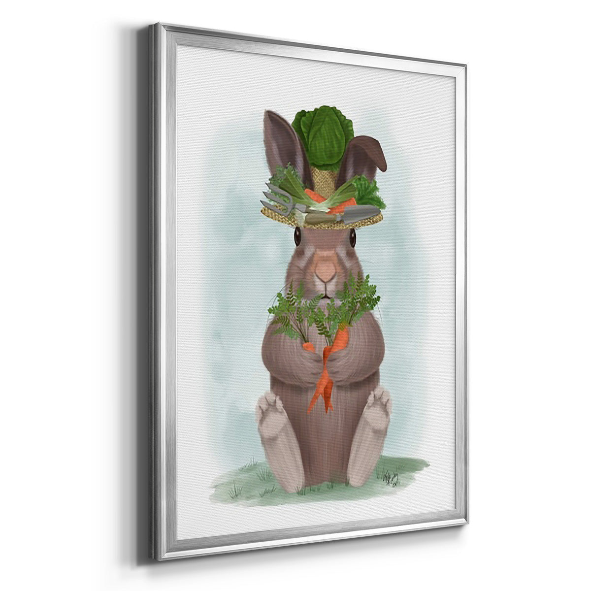 Rabbit Carrot Hat Premium Framed Print - Ready to Hang