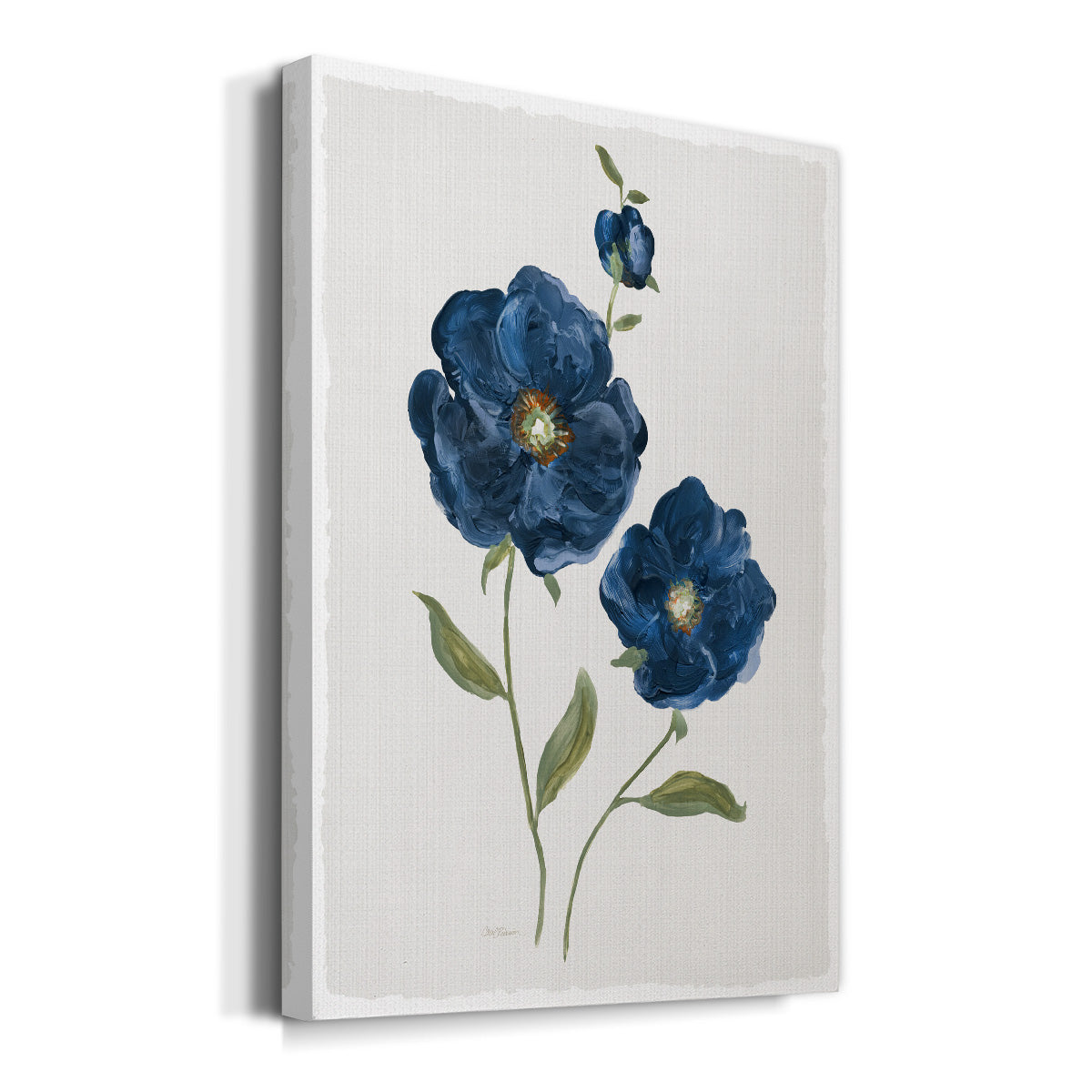 Blue Poppies Premium Gallery Wrapped Canvas - Ready to Hang
