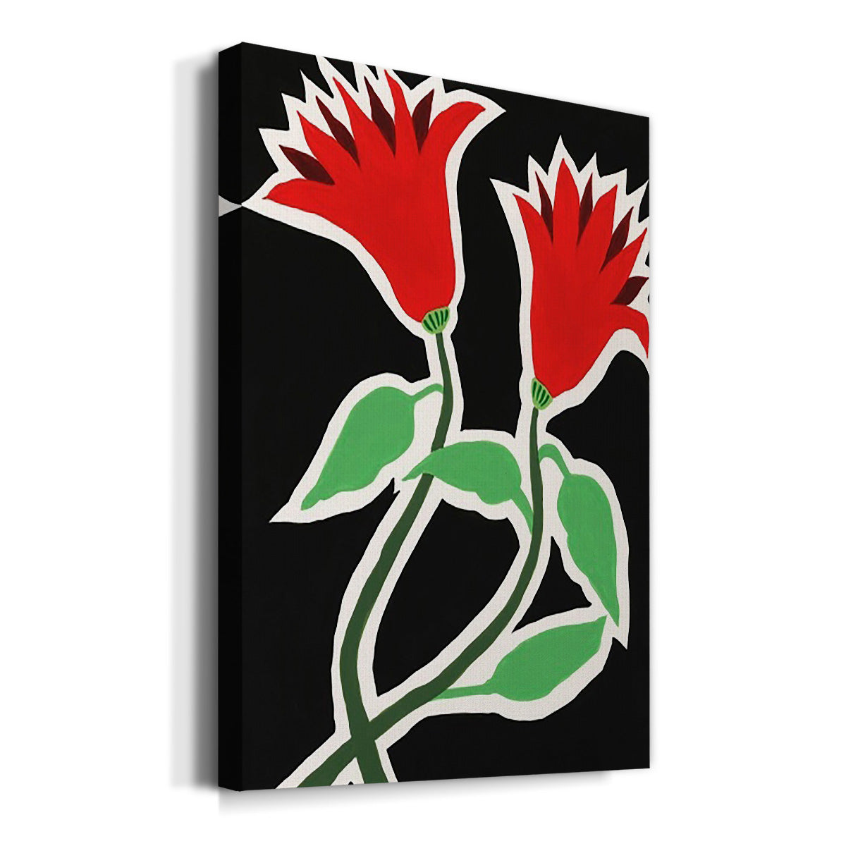 Pop Flowers VI Premium Gallery Wrapped Canvas - Ready to Hang