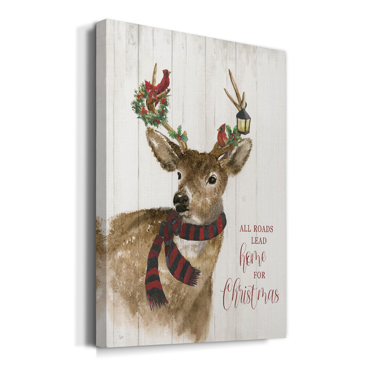 All Roads Lead Home Deer Premium Gallery Wrapped Canvas - Ready to Hang