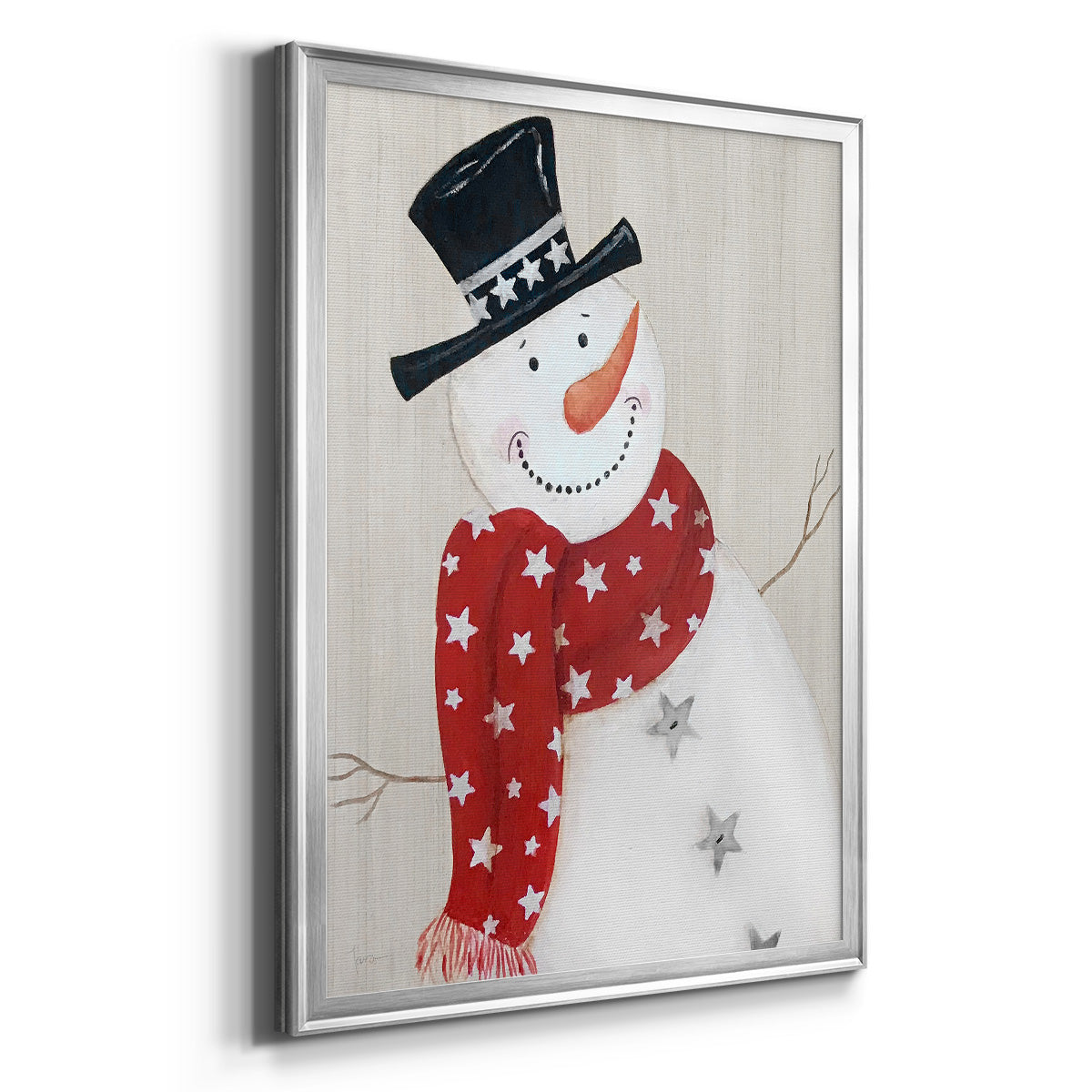 Festive Snowman I Premium Framed Print - Ready to Hang