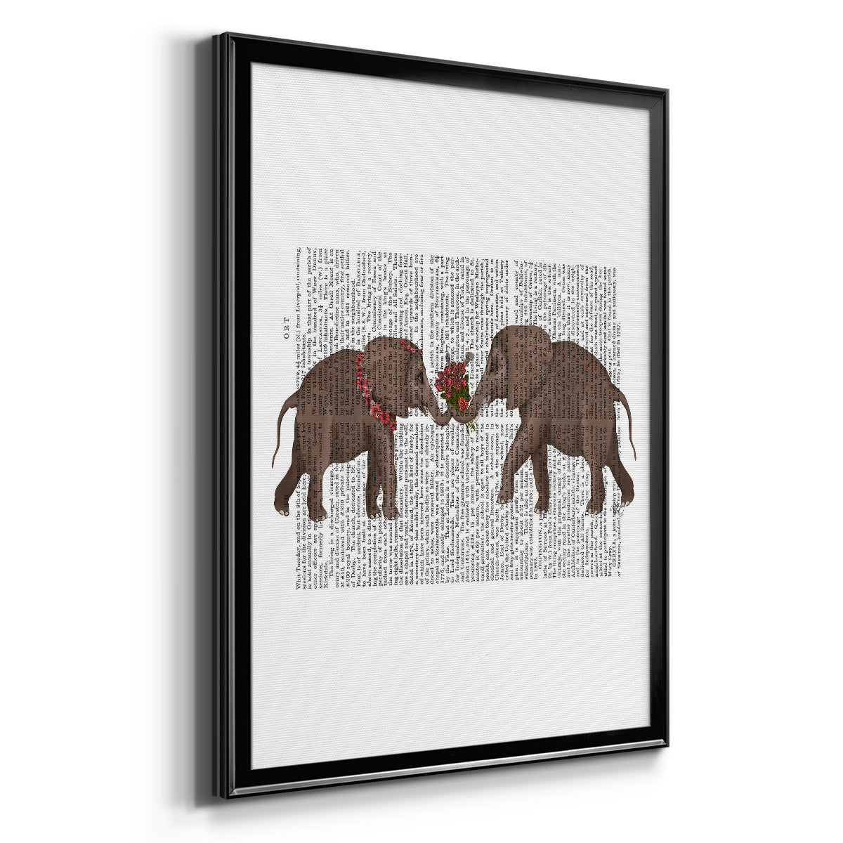 Elephant Bouquet, Landscape Premium Framed Print - Ready to Hang