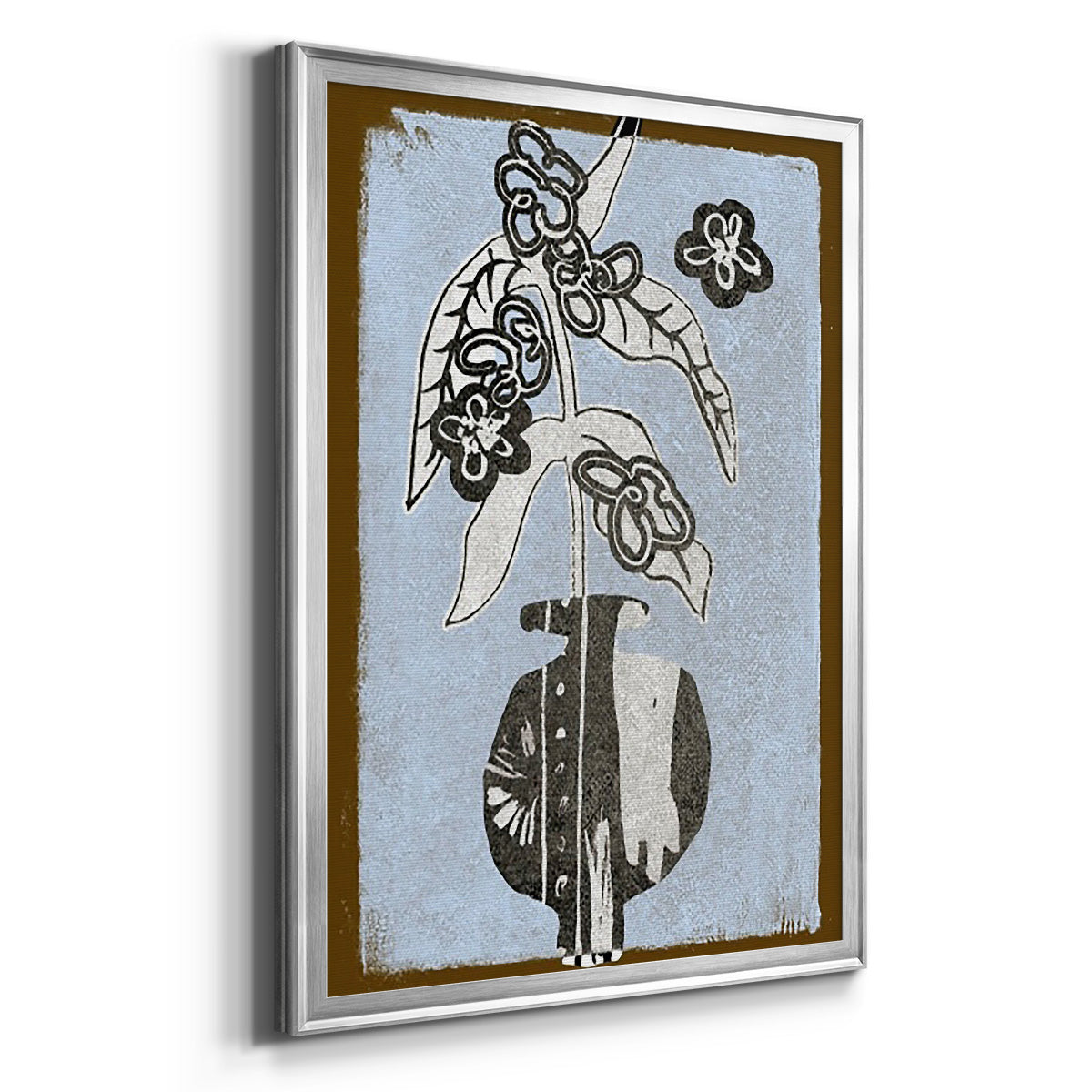 Graphic Flowers in Vase IV Premium Framed Print - Ready to Hang