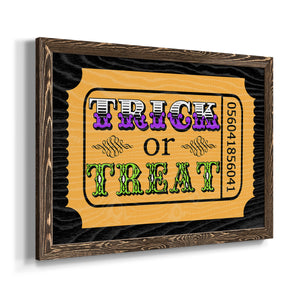Trick or Treat Ticket-Premium Framed Canvas - Ready to Hang