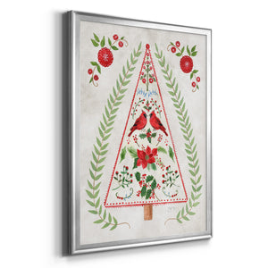 Christmas Folk Tree Premium Framed Print - Ready to Hang