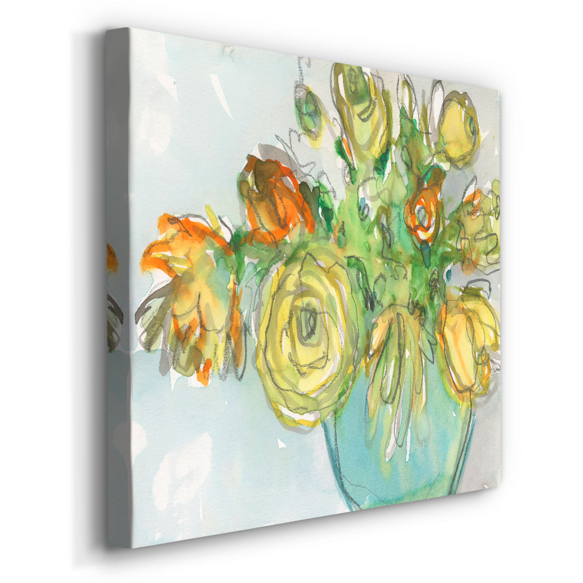 Spring Floral Accent I-Premium Gallery Wrapped Canvas - Ready to Hang