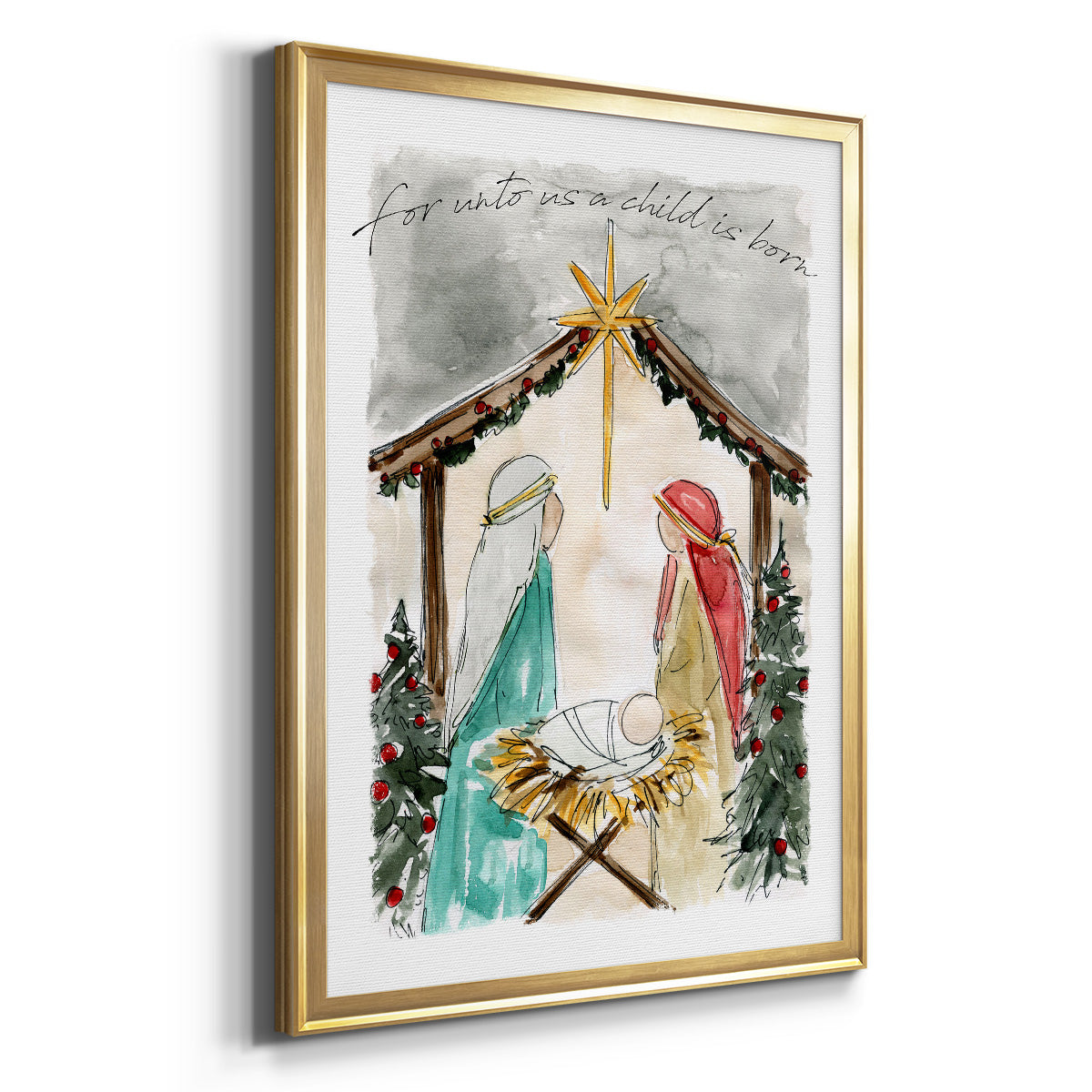 Unto Us A Child is Born Premium Framed Print - Ready to Hang