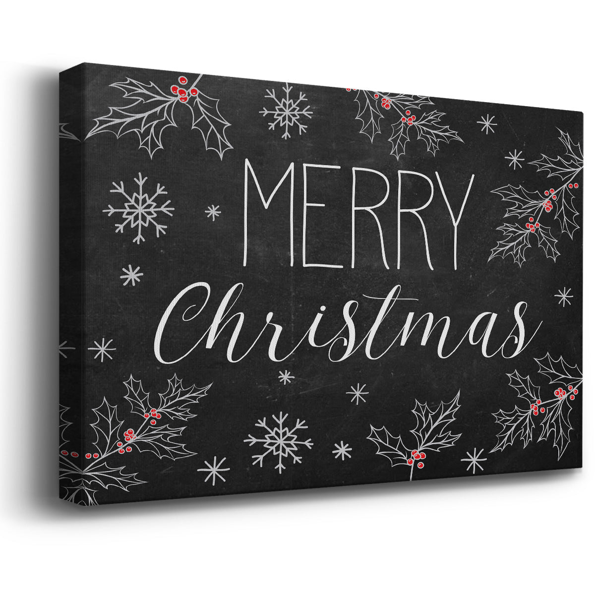 Merry Christmas Chalkboard Premium Gallery Wrapped Canvas - Ready to Hang