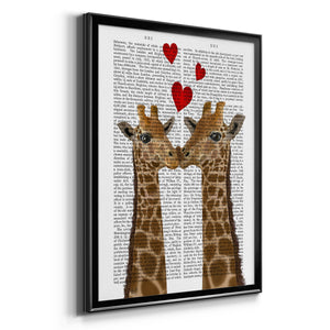 Giraffe Love Premium Framed Print - Ready to Hang