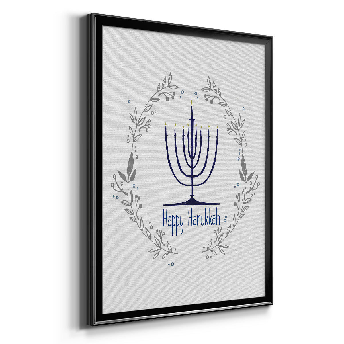 Happy Hanukkah II Premium Framed Print - Ready to Hang