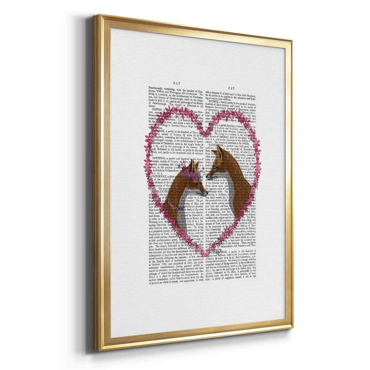 Foxes in Pink Heart Premium Framed Print - Ready to Hang