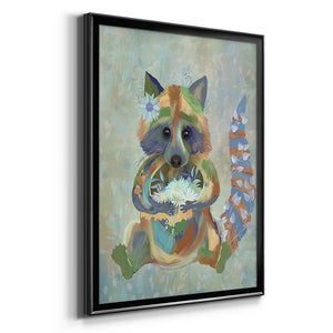 Fantastic Florals Raccoon Premium Framed Print - Ready to Hang