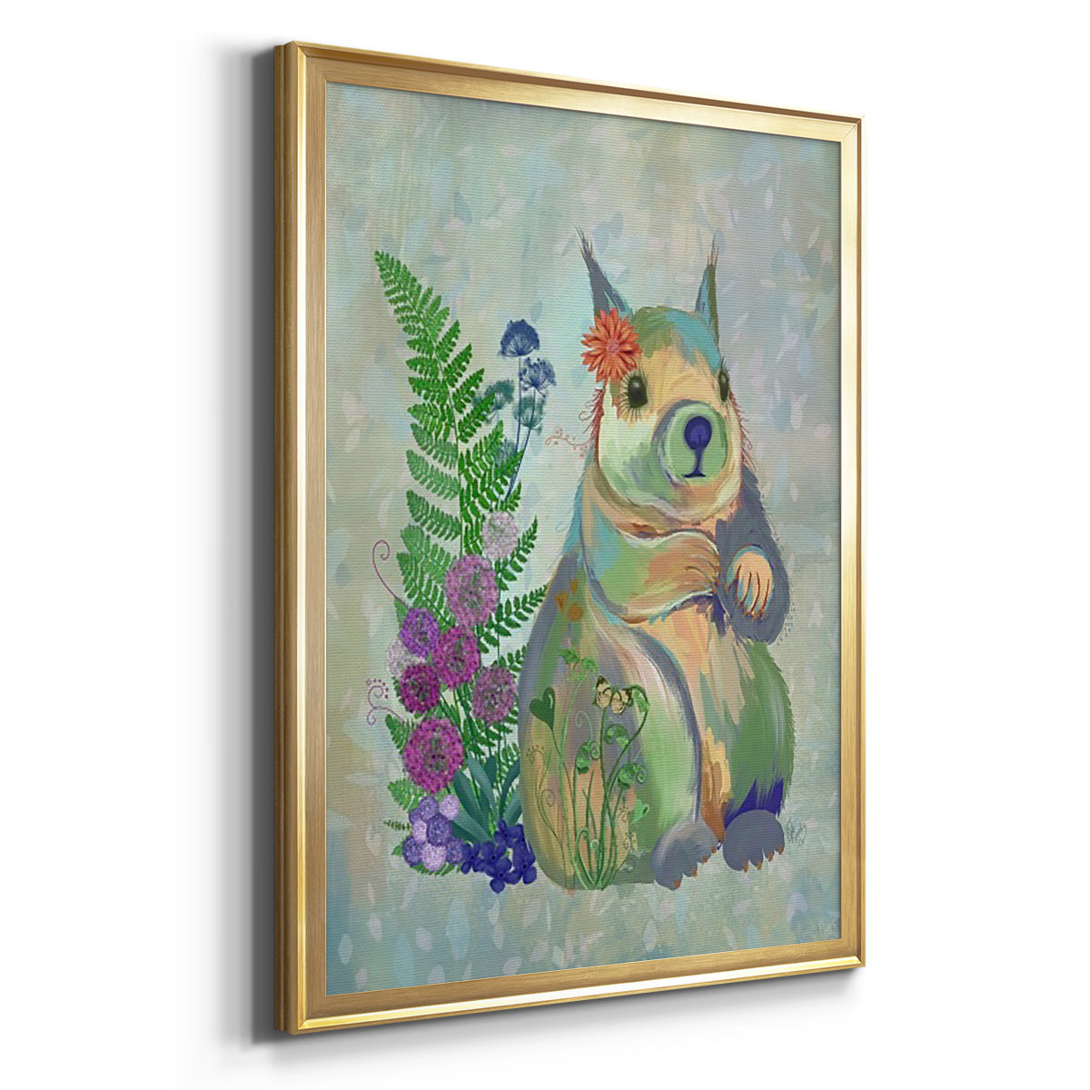 Fantastic Florals Squirrel Premium Framed Print - Ready to Hang